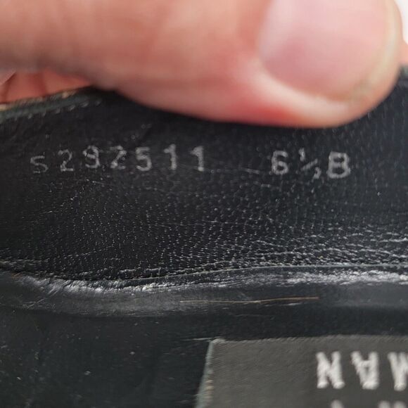 Stuart Weitzman Size 6.5 Snakeskin Heels Leather Slip On Shoes Tan Brown Womens - Picture 8 of 9